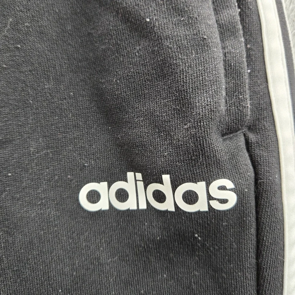 Adidas Men Activewear Pants L‎ Black Sweatpants Gorpcore Logo Stripe 27